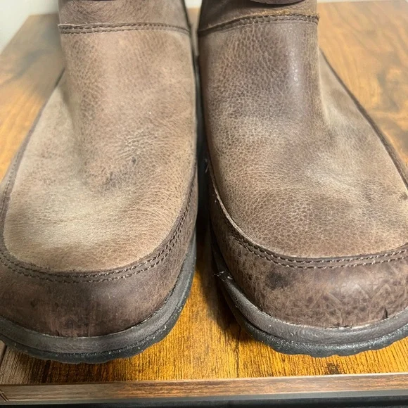 Chaco Hopi Boots Sz 10 Waterproof Leather Wool Buckle Strap Brown Green Ankle - Picture 3 of 8